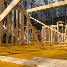 Custom built home under construction in Dorset, Vermont